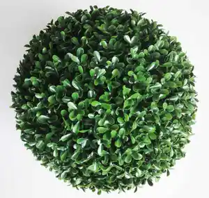 Topiary Ball Artificial OEM Customized Artificial Boxwood Topiary Sphere Uv Grass Ball For Supermarket