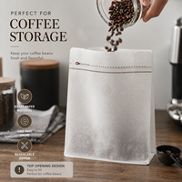 Sacs d'emballage pour café en papier kraft blanc à prix d'usine avec valve unidirectionnelle pour le stockage des grains de café torréfiés, fournitures pour les cafés