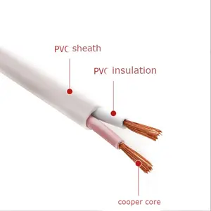 PVC insulated polyvinyl chloride sheathed flat flexible cable