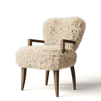 Fauteuil de salle à manger en peau de mouton moderne de luxe Ensemble de canapé en tissu pour le salon et le bureau Enveloppé dans une chaise de salle à manger confortable