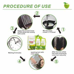 Crema Colorante per Capelli Apple Pro 500ml*2 Tinta Nera Permanente con Formula alla Frutta Fragranza Duratura Non Macchia il Cuoio Capelluto - Product Image 5