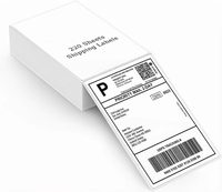 Label Pengiriman Termal Langsung 4x6 Bebas BPA BPS Stiker Lipat Kertas Transparan Cetak Barcode untuk Kemasan Paket E-commerce