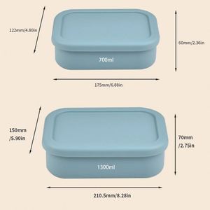 Custom 700ml Eco Friendly Bpa Free Food Grade 3-Compartment Heatable Food Storage <b>Container</b> Silicone Bento Lunch <b>Box</b> - Product Image 2