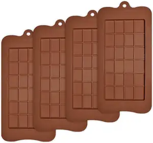 破碎巧克力模具蛋白质和能量棒食品级不粘硅胶模具棕色蛋糕工具硅胶模型