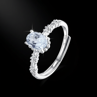 Bague ajustable en argent S925 avec pierres précieuses naturelles : Améthyste, Rubis, Topaze, Péridot, Grenat, Cristal pour Femme