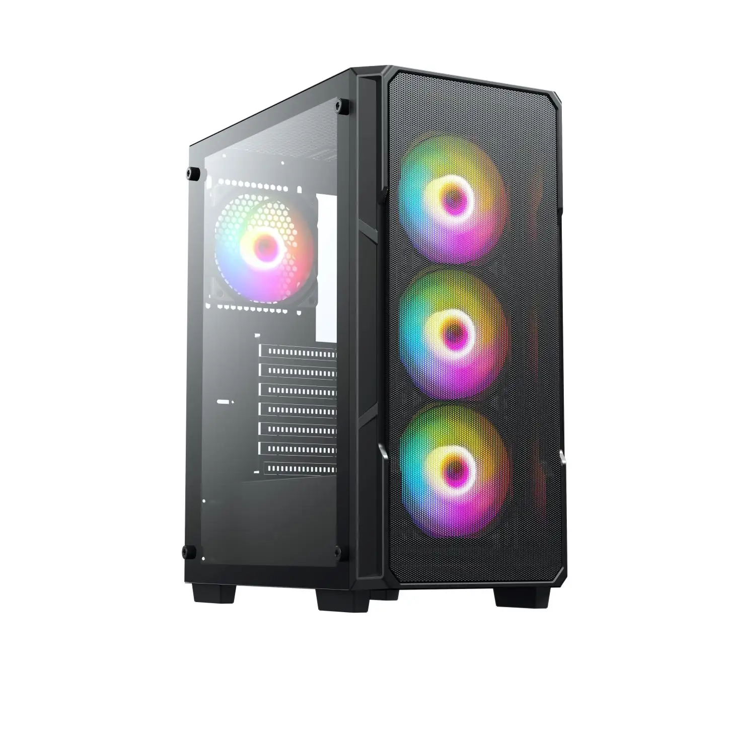 2023 Tecnomall New Design Acrylic High Airflow Mid Tower atx 240 Water Cooled Gaming Case Computer Pc X2 Case