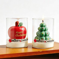 Bougie en verre de Noël haut de gamme pour la décoration festive de la maison, les décorations de table de fête et les collections de cadeaux