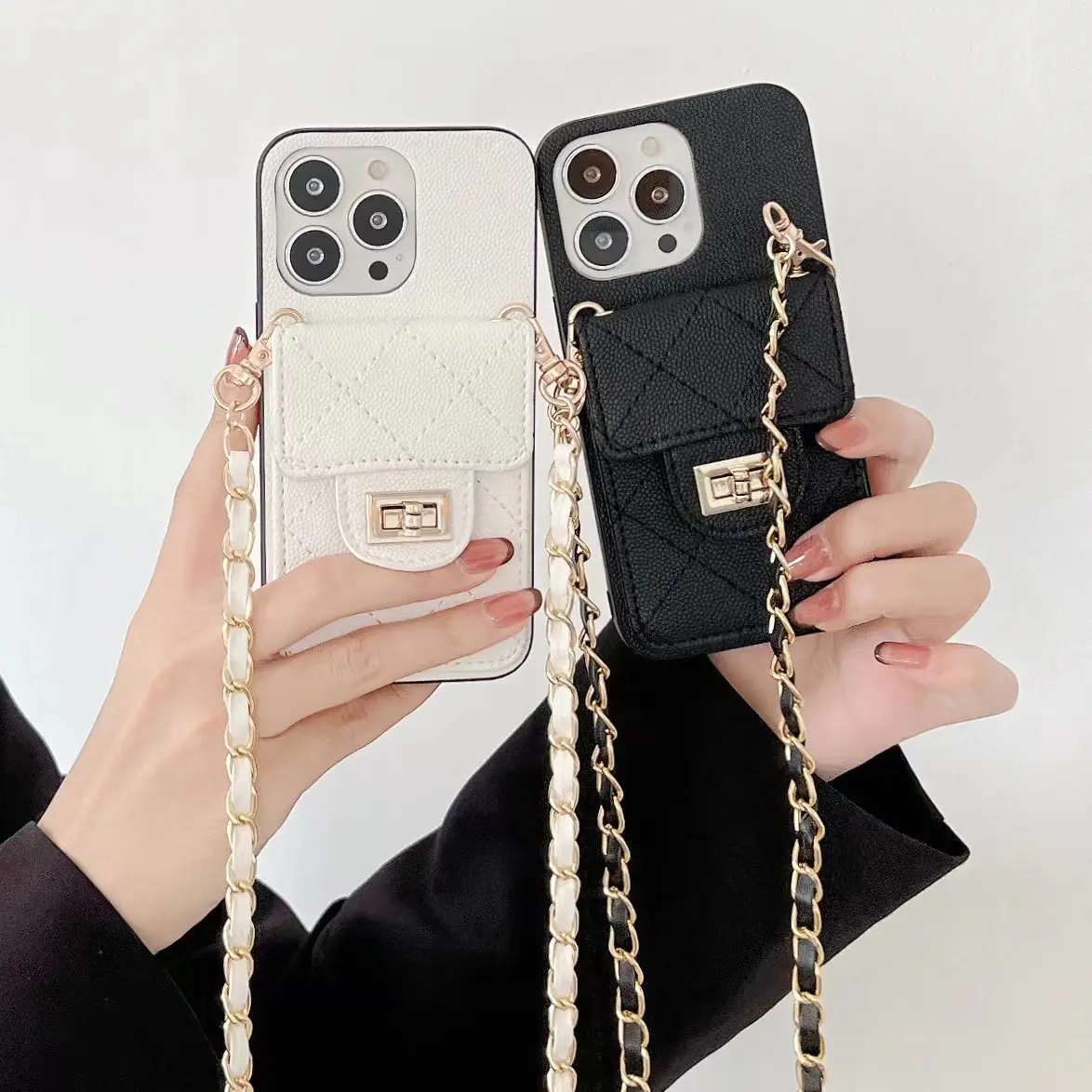 Diamond wallet and case dual purpose for iPhone 13 pro crossbody shockproof case for iphone 14 pro max 12 11