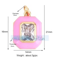 Bijoux à bricoler soi-même en cuivre plaqué or brillant zircon accessoires multi-style élégant multicolore goutte d'huile rectangulaire coeur goutte pendentif