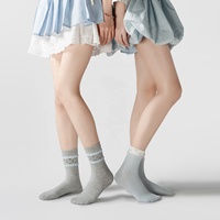 Chaussettes de Pilates personnalisées antidérapantes, longueur mi-mollet, avec grip, pour femmes, en coton respirant, pour yoga, barre et danse, OEM ODM