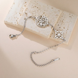 Jeshayuan - Brazalete de Acero Inoxidable con Nudo de Bruja, Tetragramatón Hebreo, Pentagrama, Amuleto <span class=keywords><strong>para</strong></span> Mujer, Regalo de Joyería - Product Image 5