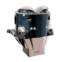 Projecteur de voiture à lumière bleue avec 3 lentilles laser et système de refroidissement à double ventilateur 12V
