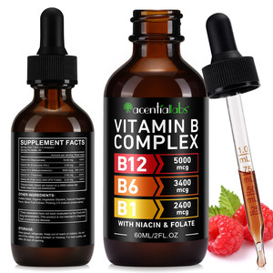 Acentiallabs Gotas de <span class=keywords><strong>Complejo</strong></span> de Vitamina <span class=keywords><strong>B</strong></span> <span class=keywords><strong>Natural</strong></span> Activo 60ml Suplemento Líquido <span class=keywords><strong>Complejo</strong></span> de Vitamina <span class=keywords><strong>B</strong></span> - Product Image 1