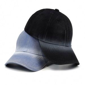 Casquette de baseball en jean rétro vintage personnalisée, couleur dégradée, style streetwear souple, pour usage personnalisé (vente en gros) - Product Image 5