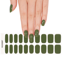 Nouveaux autocollants pour ongles en gel de Noël, style vert uni, design d'autocollants pour ongles en gel