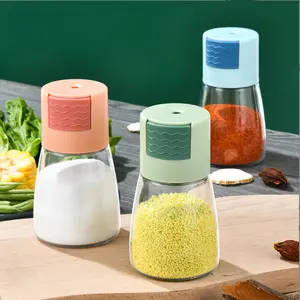 180 ml 0.5 g Metering Salt Glass Spice Salt Jar Sea Salt Shaker Dispenser Bottle Quantitative Seasoning Jar for Steak Home BBQ