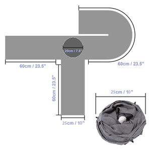 Katzen-Tunnel groß 3 Wege zusammenklappbarer Stoff-Pet-Tunnel Rohr plüschkugelförmiges Spiel-Tunnel Indoor Katze Welpen-Kitty - Product Image 5