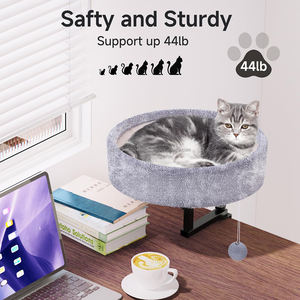 Lit de bureau pour chat Lits rotatifs en fausse fourrure douce pour petits grands chats Lieu de repos intérieur Bureau Bureau Rotatif Lit de nid suspendu pour animaux de compagnie - Product Image 3