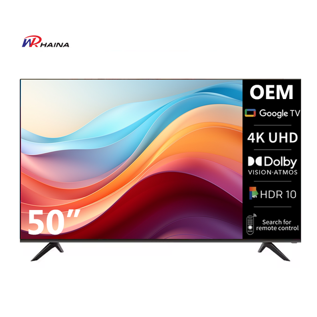 HAINA Wholesale Oem Tv Frameless Television 50 Inch 4K UHD Smart TV Skd Ckd Android Qled Tv