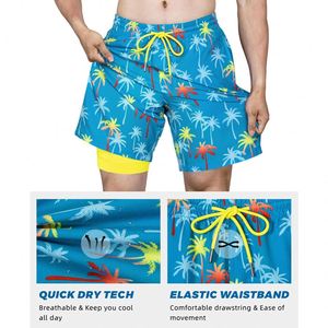 Shorts de Baño y Trajes de Baño 2 en 1 para Hombre, con Estampado de Leopardo, Elásticos en 4 Direcciones, con Logotipo Personalizado al por Mayor - Product Image 2