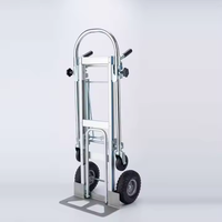 Chariot pliable 4-en-1 robuste de 1000 lb de capacité 10 \ "plate-forme de brouette de camion de main en aluminium solide en caoutchouc pour entrepôt