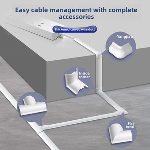 Ducto de Cableado Curvo de <span class=keywords><strong>PVC</strong></span>, Ignífugo, de Montaje Superficial, Cableado Invisible Expuesto, Ducto de Cable para Exteriores, Accesorios Blancos, Codo Hx-06 - Product Image 1