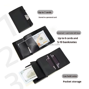 Tùy chỉnh RFID chặn nhôm chủ thẻ Wallet Slim Pop Up ID tín dụng Trường hợp với bìa da chống trộm phong cách kinh doanh - Product Image 5