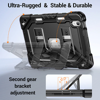 Étui élégant en silicone et polycarbonate antichoc et anti-poussière avec béquille pour tablette iPad 10e génération 10,9 pouces 2022 A16, avec sangle d'épaule et support pour stylet