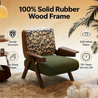 Fauteuil individuel de salon moderne français, chaise de balcon imprimé zèbre, pieds en bois massif, inclinable, design