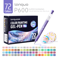 Ensemble de 72 stylos gel en plastique pailletés, couleurs métalliques néon, pointe de 1,0 mm, non effaçables, pour scrapbooking, journalisation, art