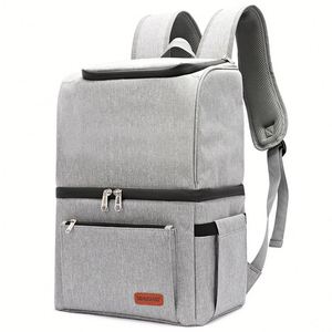Sac isotherme personnalisable en toile imperméable pour bouteille d'eau, sac à déjeuner thermique souple pour pique-nique, sac à dos isotherme pour activités de plein air - Product Image 1