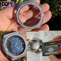 Boîtier de montre G-Shock personnalisé, boîtier de montre en moissanite, bijoux de luxe, montre sertie de diamants VVS, lunette de montre en moissanite
