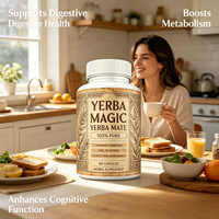 Capsules de Yerba Maté Pur OEM, Complément Herbal Quotidien pour le Bien-être, 60 Gélules pour l'Énergie et la Vitalité