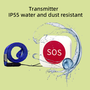 Không Dây cá nhân hệ thống báo động cho người cao tuổi 2 SOS nút 1 có thể sạc lại Receiver 7-màu LED flash rung cảnh báo IP55 - Product Image 3