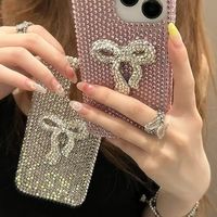 Luxe Bling Diamant Bowknot TPU Téléphone Cas Pour iPhone 15 Pro Max 17 16-Haute Qualité Plein Écran Couverture Diamant Couverture Cas