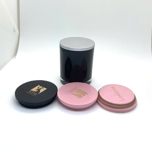 ขวดใส่เทียนเคลือบสีดำทรงกลมหรูหราดีไซน์ฝาไม้ - Product Image 5