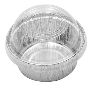 Ramequins en aluminium populaires de 88 mm de diamètre x 38 mm, contenants en aluminium de 125 cc <span class=keywords><strong>avec</strong></span> <span class=keywords><strong>couvercle</strong></span> en plastique, gobelet en aluminium de 4 oz GO87 Yysmallcap - Product Image 1