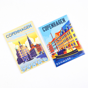 Fabrication d'aimants de réfrigérateur personnalisés avec logo, souvenir de Copenhague, Danemark, aimant en métal, plaque en étain souvenir - Product Image 3