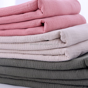 Personalizar materiales textiles tela arrugada liso teñido poliéster tejido Cey Crepe 100% tela de algodón - Product Image 5