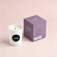 Boîte cadeau de bougies parfumées de luxe sur mesure, matériaux recyclés, forme carrée, doublure en éponge, revêtement UV, gaufrage, cosmétique