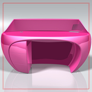 Mostrador de Recepción Curvo Moderno de Fibra de Vidrio, Mostrador de Lujo con Color Personalizado para Hotel o Centro Comercial - Product Image 1