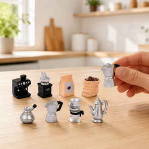 Figuras de Resina 3D de Cafetera, Máquina Realista para Amantes del Café, Miniatura para Casa de Muñecas, Accesorio para Cafetería, Juguete de Imitación de Espresso y <span class=keywords><strong>Moka</strong></span> - Product Image 3