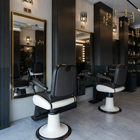 Fauteuil de Barbier Moderne, Chaise de Coiffure Hydraulique pour Salon de Coiffure