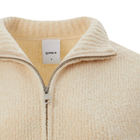 Gilet pull sans manches en laine/nylon à col polo zippé pour femme, style Normcore/Minimaliste, automne-hiver, OEM ODM