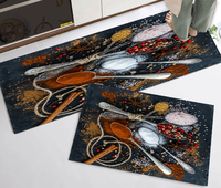 Tapis de cuisine antidérapant imprimé à poils ras en velours cristal, design géométrique moderne de luxe, sur mesure