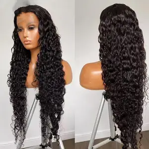 Xuchang Full Lace Wigs Top Water Wave Full Lace Wig Malaysian with Baby Hair Virgin Hair Water Wave Wig,unprocessed 30" Inch