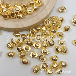 Adorno de lingote pequeño brillante y sólido de 9x7mm, acrílico con efecto de chapado en agua, diseño tradicional chino, cuentas dispersas para cuenco del tesoro - Product Image 3