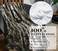 Cadeau pour la Journée des Vétérans, couverture en flanelle camouflage personnalisée avec initiales, cadeau idéal pour un anniversaire, Noël, les fêtes