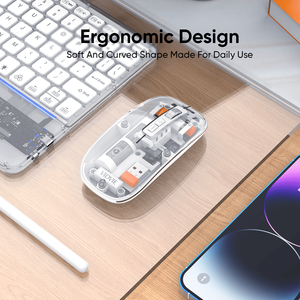 VIDVIE trong suốt từ bìa 2.4G không dây chế độ kép có thể sạc lại Chuột raton inalambrico miễn phí chuột cho máy tính của bạn - Product Image 5