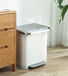 Dual pedal metal dustbin sorting bins garbage cans rubbish bin garbage waste sorting bin